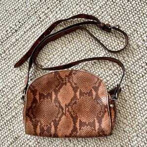 APC Demi Lune Crossbody Purse Bag in Faux Crocodile